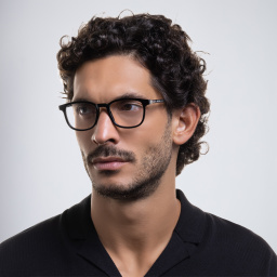 Shop EYE'M Square Eyeglasses in Black online.