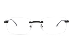 EYE'M Rimless Rectangle Eyeglasses in Black – Product Photo 1