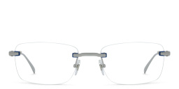 EYE'M Rimless Rectangle Eyeglasses in Silver – Product Photo 1