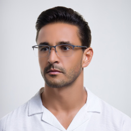 EYE'M Half Rim Rectangle Eyeglasses in Silver – Product Photo 6