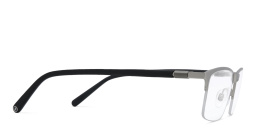 EYE'M Half Rim Rectangle Eyeglasses in Silver – Product Photo 3