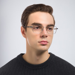 EYE'M Rectangle Eyeglasses in Silver – Product Photo 6