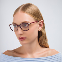 Shop EYE'M Square Eyeglasses in Burgundy online.