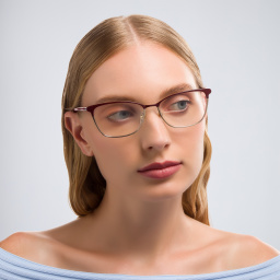 EYE'M Cat Eye Eyeglasses in Burgundy – Product Photo 6