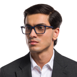 EYE'M Ferrari Unisex Rectangle Eyeglasses in Blue – Product Photo 5