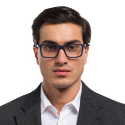 EYE'M Ferrari Unisex Rectangle Eyeglasses in Blue – Product Photo 6