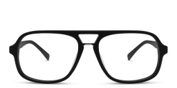 EYE'M Aviator Eyeglasses in Black & Silver – Product Photo 1
