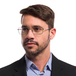 EYE'M Wide Rectangle Eyeglasses in Silver – Product Photo 6
