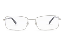 EYE'M Wide Rectangle Eyeglasses in Silver – Product Photo 1