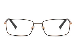 EYE'M Wide Rectangle Eyeglasses in Gold Black – Product Photo 1