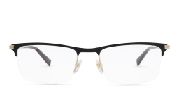EYE'M Half Rim Rectangle Eyeglasses in Gold – Product Photo 1