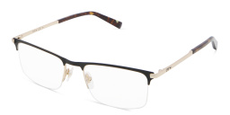 EYE'M Half Rim Rectangle Eyeglasses in Gold – Product Photo 2