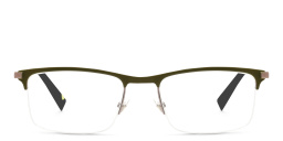 EYE'M Half Rim Rectangle Eyeglasses in Green – Product Photo 1