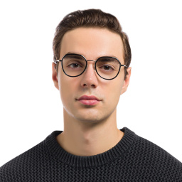 EYE'M Unisex Round Eyeglasses in Black – Product Photo 7