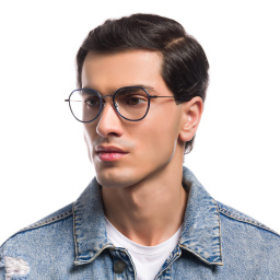 EYE'M Unisex Round Eyeglasses in Blue – Product Photo 7
