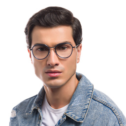 EYE'M Unisex Round Eyeglasses in Blue – Product Photo 8