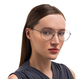 EYE'M Unisex Wide Aviator Eyeglasses in Gunmetal – Product Photo 5