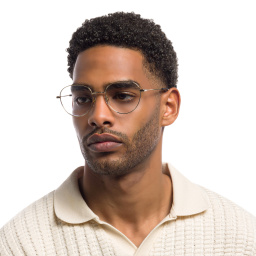 EYE'M Unisex Round Eyeglasses in Gold – Product Photo 8