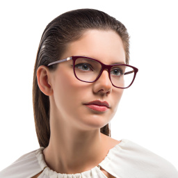 EYE'M Square Eyeglasses in Burgundy – Product Photo 5