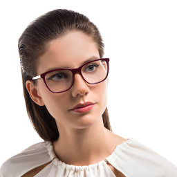 EYE'M Square Eyeglasses in Burgundy – Product Photo 6