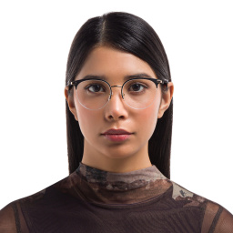 Shop EYE'M Half Rim Cat Eye Eyeglasses in Black online.