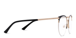 Shop EYE'M Half Rim Cat Eye Eyeglasses in Black online.