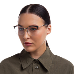 EYE'M Half Rim Cat Eye Eyeglasses in Black – Product Photo 6