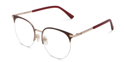 Shop EYE'M Half Rim Cat Eye Eyeglasses in Red online.