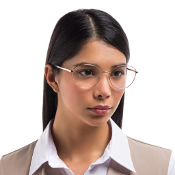 نظارة طبية بإطار كات آي واسع من EYE'M بلون ذهبي وردي - صورة المنتج 6