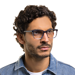EYE'M Square Eyeglasses in Blue – Product Photo 6