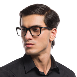 EYE'M Square Eyeglasses in Black – Product Photo 6
