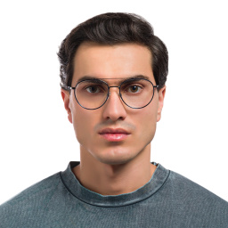 EYE'M Round Eyeglasses in Gunmetal – Product Photo 5