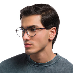 EYE'M Round Eyeglasses in Gunmetal – Product Photo 6