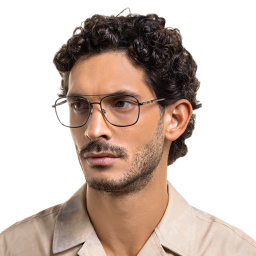 EYE'M Wide Square Eyeglasses in Gunmetal – Product Photo 5
