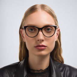 EYE'M Cat-Eye Eyeglasses in Double Layer Black – Product Photo 5