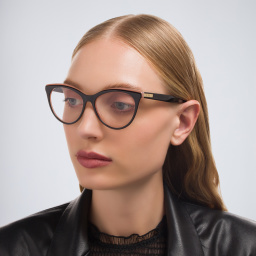 EYE'M Cat-Eye Eyeglasses in Double Layer Black – Product Photo 6