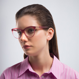 EYE'M Cat Eye Eyeglasses in Pink – Product Photo 5