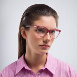 EYE'M Cat Eye Eyeglasses in Pink – Product Photo 6