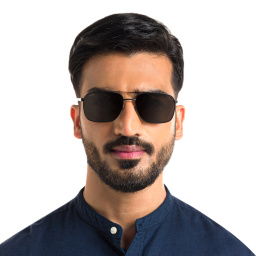 Shop EYE'M Square Sunglasses in Matte Black online.