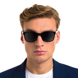 Shop EYE'M Square Sunglasses in Black online.