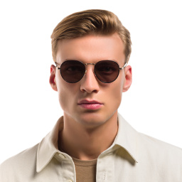 EYE'M Round Sunglasses in Havana – Product Photo 5