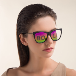 EYE'M Cat Eye Sunglasses in Black – Product Photo 7