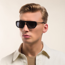 EYE'M Irregular Sunglasses in Black – Product Photo 6