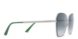 EYE'M Wide Cat Eye Sunglasses in Silver – Product Photo 3