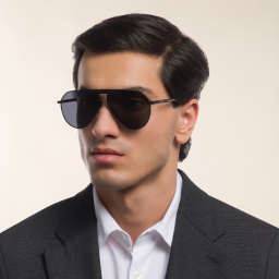 Shop EYE'M Aviator Sunglasses in Black online.
