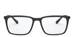 Shop Emporio Armani Wide Rectangle Eyeglasses in Matte Black online.