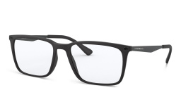 Shop Emporio Armani Wide Rectangle Eyeglasses in Matte Black online.