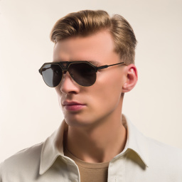 Shop Dolce & Gabbana Wide Aviator Sunglasses in Gold online.
