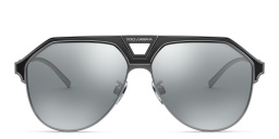 Dolce & Gabbana Wide Aviator Sunglasses in Gunmetal – Product Photo 1