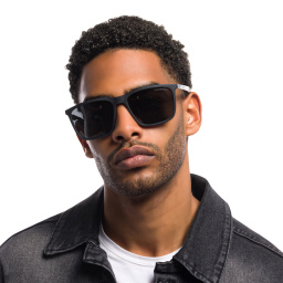 Emporio Armani Rectangle Sunglasses in Rubber Black – Product Photo 6